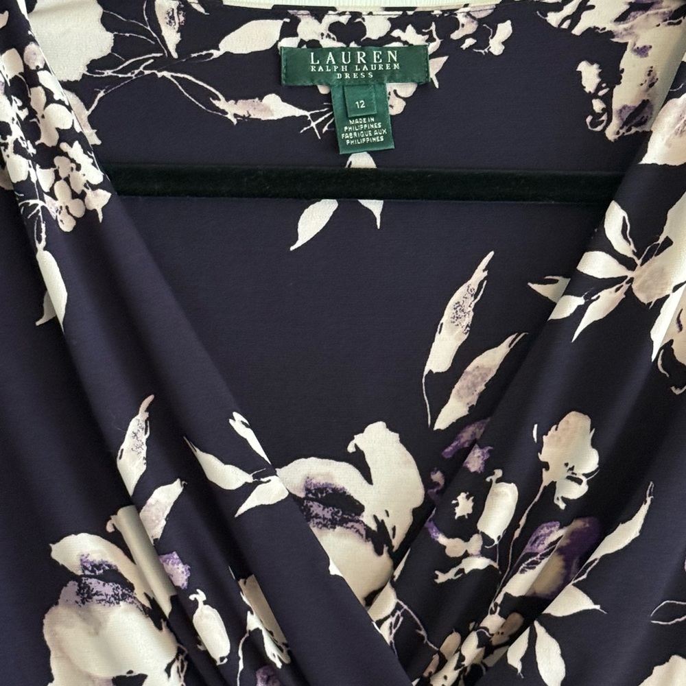 Lauren Ralph Lauren Black and Cream Floral Dress